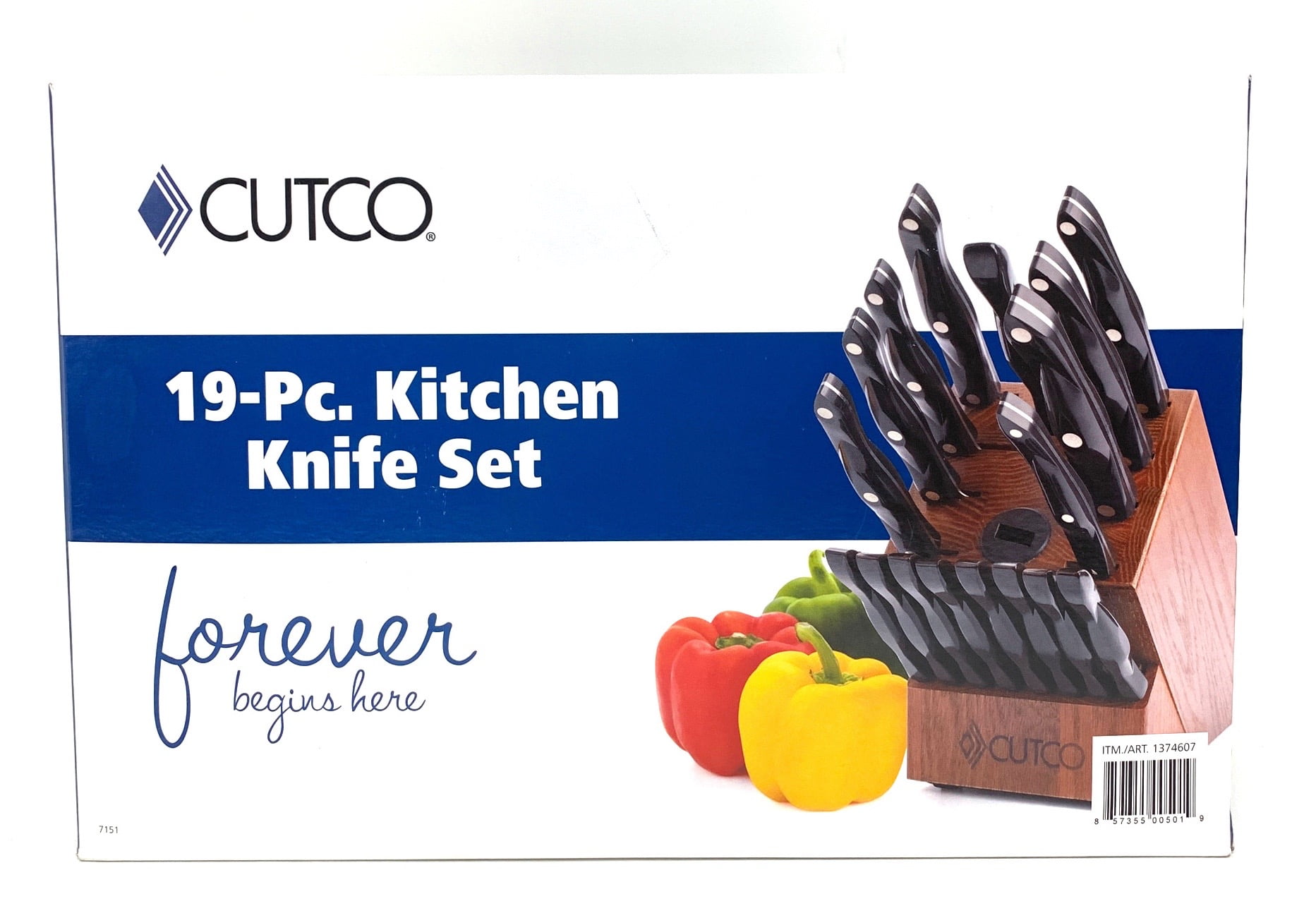 Cutco 19 Pc Kitchen Knife Set Cherry Wood Stand