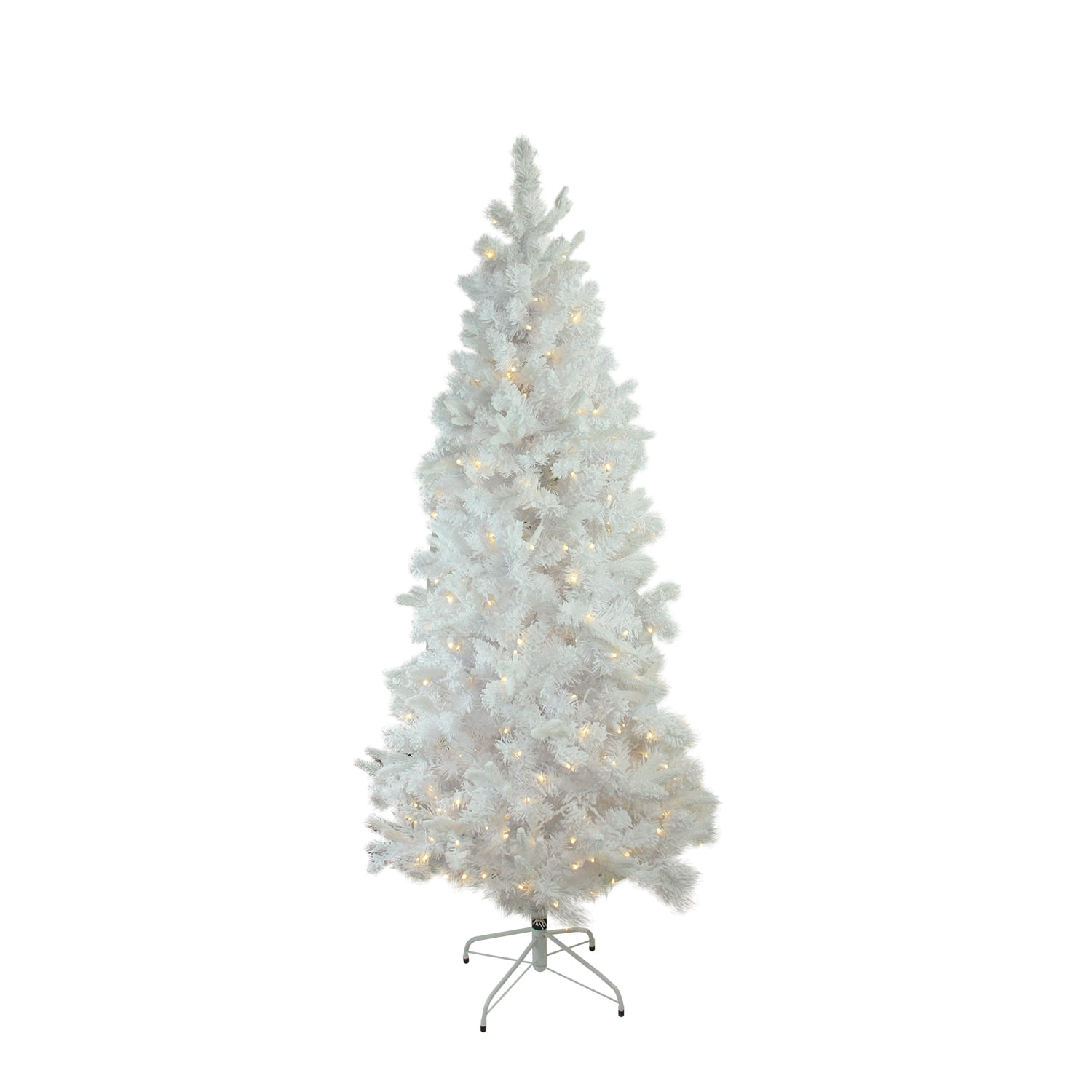 6.5' PreLit Medium Flocked Pine Artificial Christmas Tree Warm White