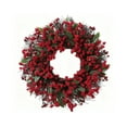 thumbnail image 2 of 19 In Christmas Red Berry Wreath - Christmas Wreath for Front Door, Xmas Artificial Berries Wreath, Christmas Decoration for Home Front Door Wall Fireplace, 2 of 9