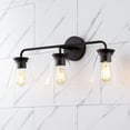 thumbnail image 2 of JONATHAN Y Kondo 27" 3-Light Modern Farmhouse Iron LED Vanity, Oil Rubbed Bronze/Clear, 2 of 8