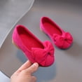 thumbnail image 4 of Toddler Girls Slip On Suede Ballet Flat Shoes Kids Comfortable Non Slip Walking Cute Bowknot Princess Shoes, 4 of 6
