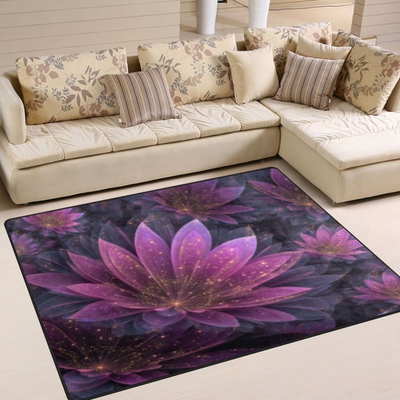 BZSMCE Vintage Area Rugs Mystic Purple Lotus Creative Area For Home