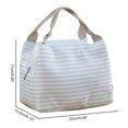 thumbnail image 4 of Insulated Thermal Cooler Lunch Bag Pouch Picnic Storage Box Striped Pattern Lunch Bags, 4 of 5