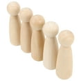 30 Pcs Unfinished Wooden Snowman Peg Dolls - Natural Wood Crafts For Painting, DIY Waldorf Toys