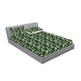 thumbnail image 2 of Chamomile Fitted Sheet & Pillow Sham Set, Garden Scene Daisies Sunny Weather Summer Season Love Blurred Effect, Decorative Printed 3 Piece Bedding Decor, King, Forest Green Marigold, by Ambesonne, 2 of 2