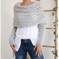 thumbnail image 4 of YooGuoGuo Knitted Shrugs for Women with Sleeves Elegant Scarf for Women with Sleeves Sweater Shawls and Wraps Cardigan Cape Coat, 4 of 9