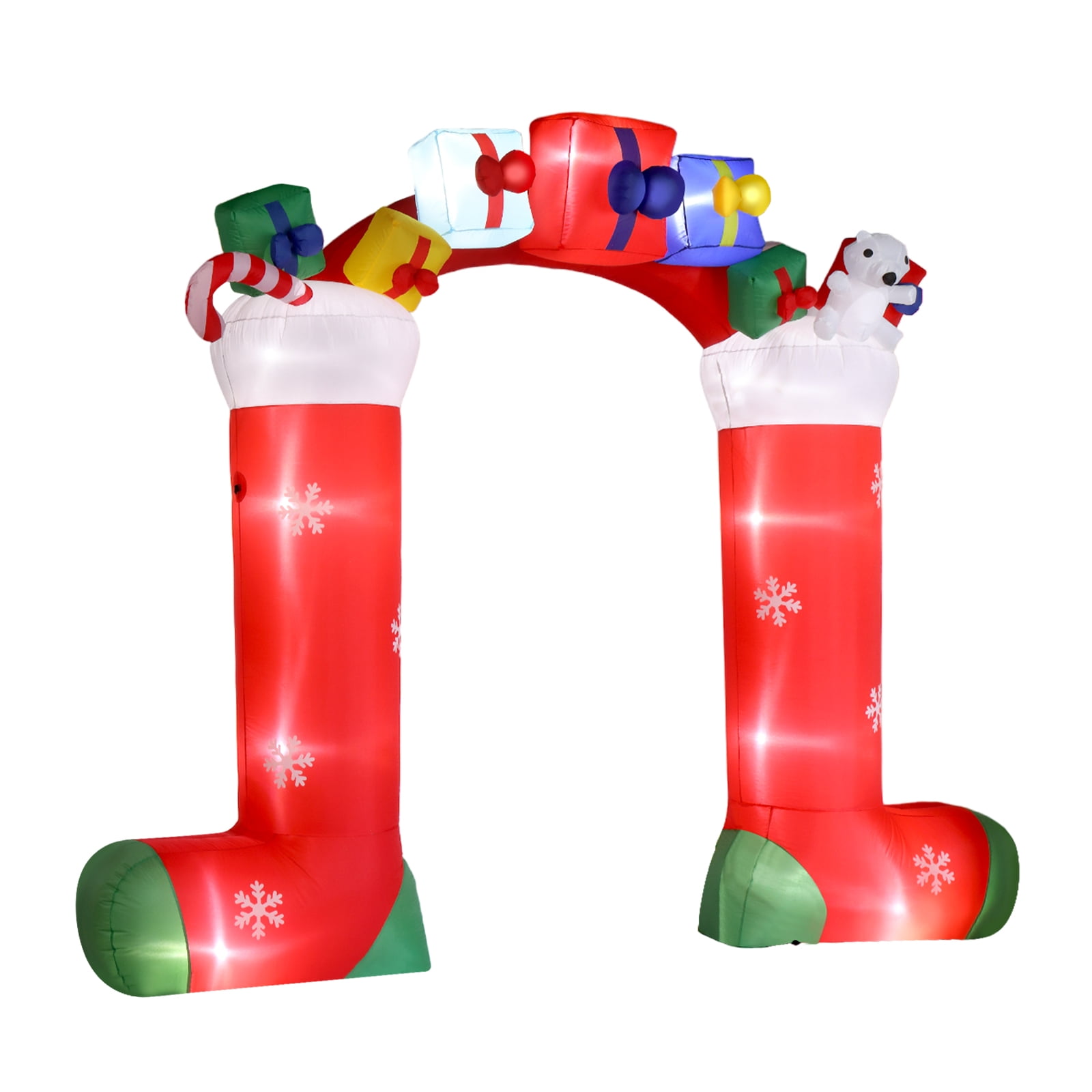 9ft Christmas Sock Arch Holiday Inflatable Decoration with 11 LED Lights
