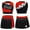 Red, variant on Kids Girls Cheerleading Outfits Rhinestones Crop Top with Skirt Cheer Dance Uniform Modern Dancewear Blue Green 10