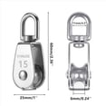 thumbnail image 4 of 20 Piezas Bloque de Polea Único Rodillo de Polea Pequeña de Acero Inoxidable M15 para Cuerda Cable en Polea Exterior Giratoria de Plata de 360 °, 4 of 5