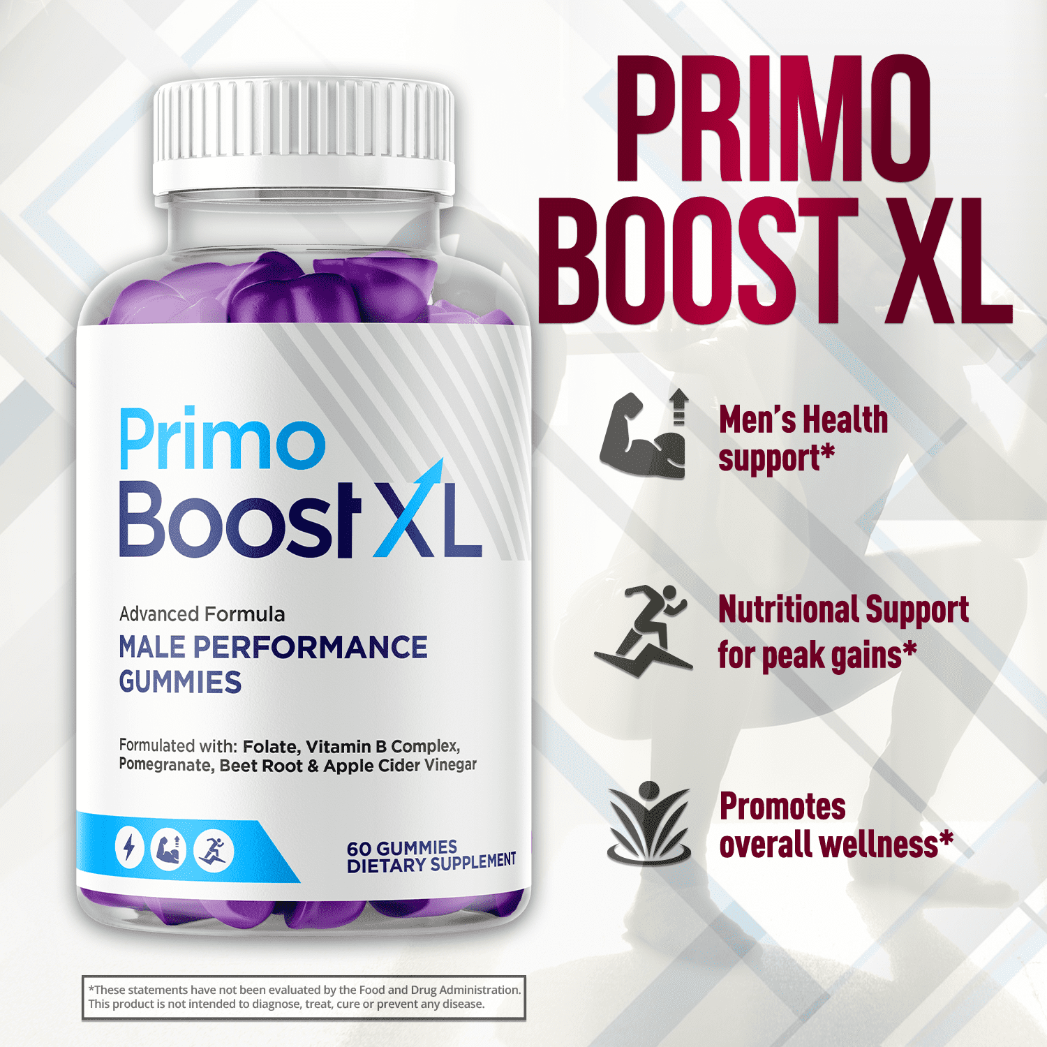 Primo Boost XL Gummies Advanced Formula All Natural Vitamin Supplement PrimoBoost XL 120 Gummies