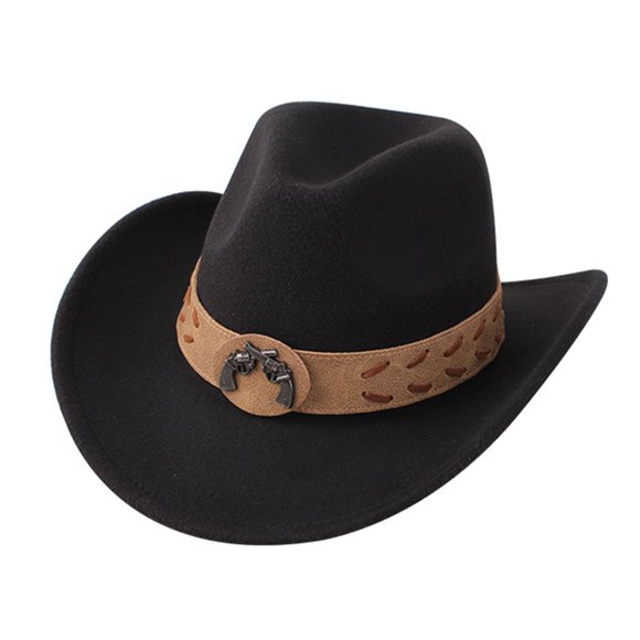 Cowboy Classic Western Cowboy Hat For Men Women Wide Brim With Bull Headband cowboy hat