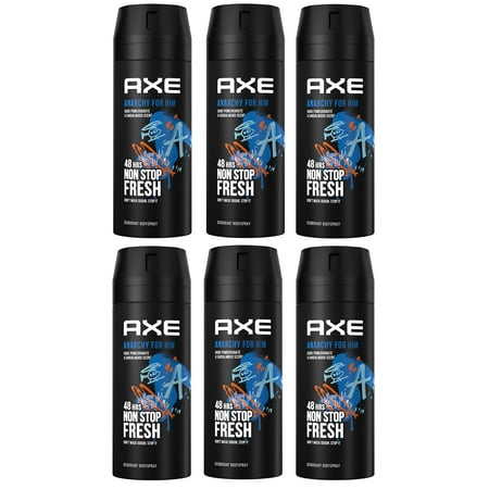 6 Pack Axe Anarchy Mens Deodorant Body Spray, 150ML