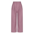 thumbnail image 5 of REALiKUN Straight Leg Work Pants for Women Loose Versatile Solid High Waisted Business Office Casual Slacks with Pockets, 5 of 6