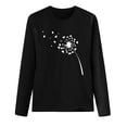 thumbnail image 3 of Pullover à Capuche en polyester à Manches Longues Col Rond Imprimé Léger pour Femmes (Noir, 3TG), 3 of 3