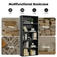thumbnail image 6 of Blazezo Industrial 5 Shelf Bookcase, 53" Tall Industrial Bookshelf for Home Office Storage, Modern Wood Bookcase with Anti-Tip Design for Living Room, Bedroom & Garage Black, 6 of 7