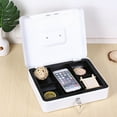 thumbnail image 2 of Shoreew Metal Money Box with Lock And 2 Keys Fireproof Cash Safe Box Anti-theft Shockproof Secure Multi Compartments Storage Valueable Things Deposit Tin, 2 of 7