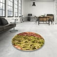 thumbnail image 4 of Ahgly Company Machine Washable Indoor Round Transitional Mahogany Brown Area Rugs, 3' Round, 4 of 7