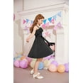 thumbnail image 4 of Arshiner Girls Dress One Shoulder Formal Ruffle Trim Birthday Party Dresses with Belted Pockets, 4 of 6