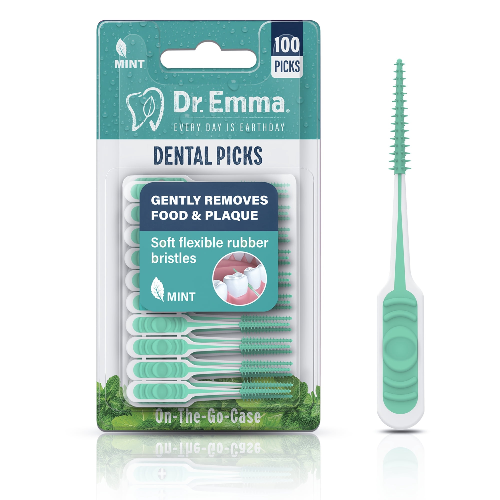 Dr. Emma 100pcs/200pcs/400pcs Dental Picks Mint Brush Picks