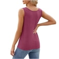 thumbnail image 5 of aidice Tank Tops for Women Cotton Sleeveless Button Crewneck Tops Summer Vacation Beach Tanks Solid Color, 5 of 5