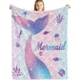 thumbnail image 4 of Mermaid Blanket Mermaid Present for Girls，Mermaid Throw Blankets Flannel Soft Warm Plush Sea Blanket for Girls Kids Women Adult for All Season Bed Couch Living Room Decor 50"x60", 4 of 6