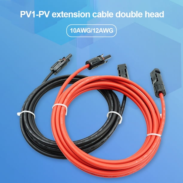 Cable De Extensión Del Panel Solar Cable fotovoltaico Cable de cobre 12/10 AWG Conector solar fotovoltaico (4 mm 4 m)