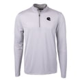 thumbnail image 2 of Men's Cutter & Buck Gray Chicago Bears Big & Tall Virtue Eco Pique Micro Stripe Tri-Blend Quarter-Zip Jacket, 2 of 3