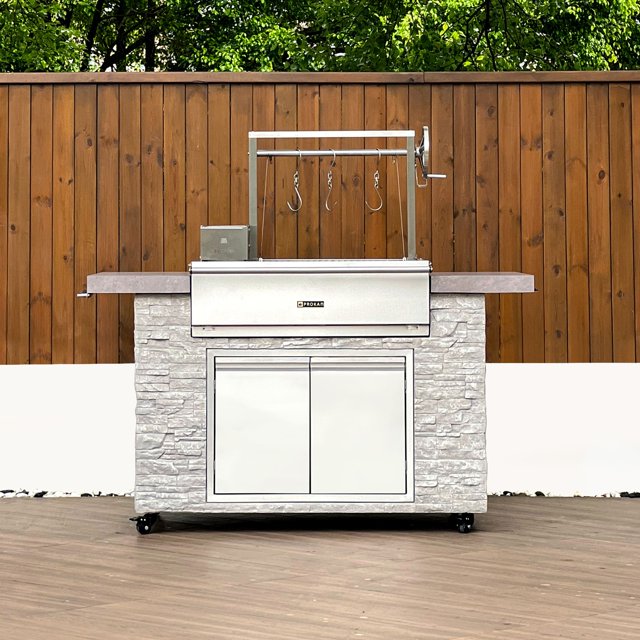 Gril d'Îlot Barbecue Argentin Infinity European Ledge de 65 Pouces