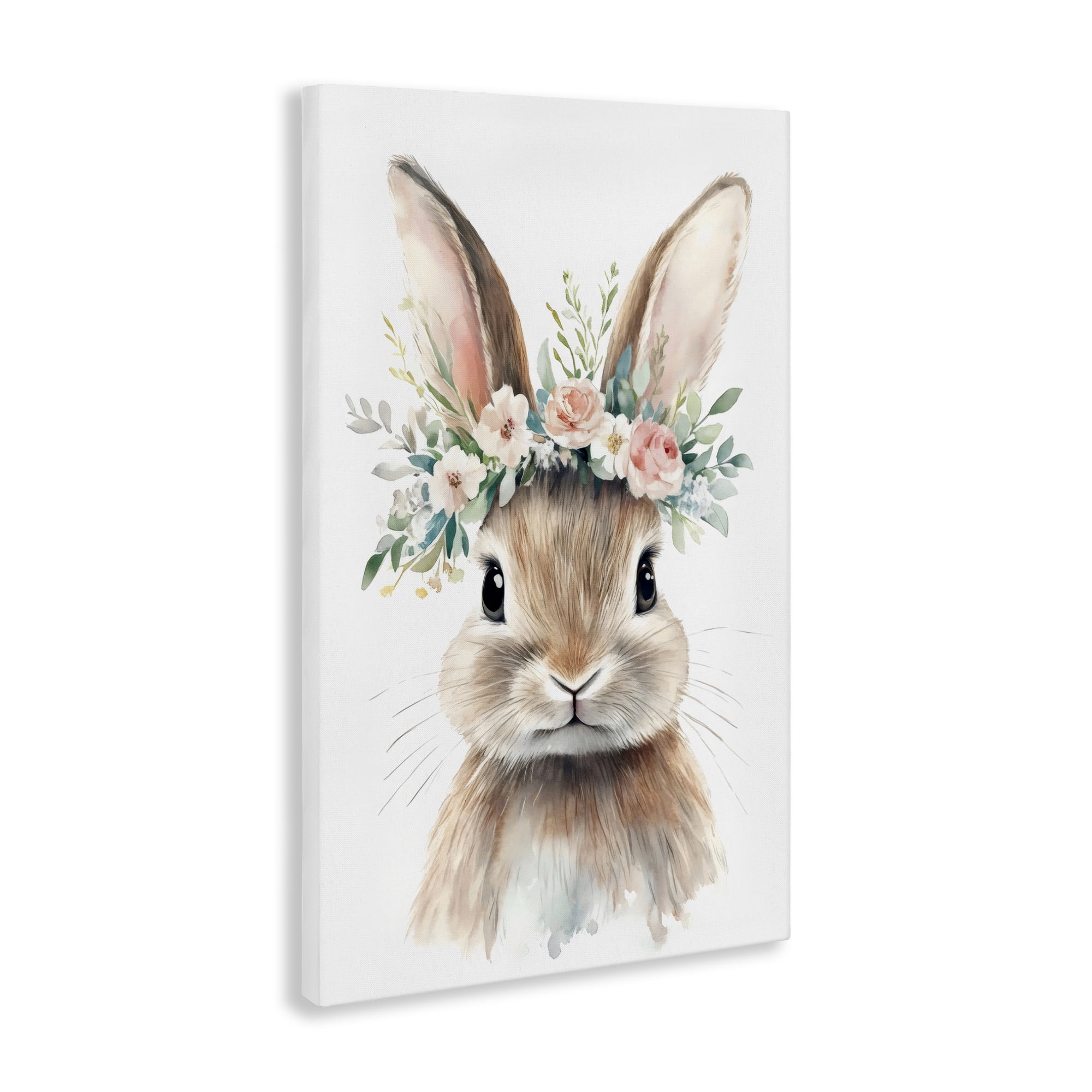 Stupell Industries Flower Adorned Baby Rabbit Canvas Wall Art, design by Creative Studio