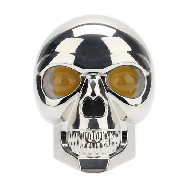 Faro LED auxiliar para motocicleta, diseño de calavera, profesional, impermeable y portátil. Plata
