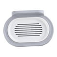 thumbnail image 4 of WHAMVOX Adhesive Soap Dish Holder with Draining Holes for Bathroom Grey PP Material 7.5 x 4.3 Inches, 4 of 8