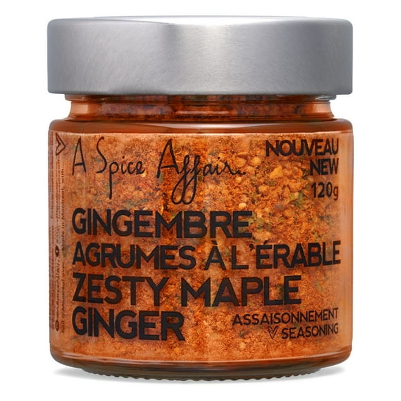 Zesty Maple Ginger Seasoning A Spice Affair. 120g (4.2 oz) Jar