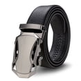 thumbnail image 4 of Volkmi Belt wholesale men's scratch-resistant edging microfiber belt men's automatic buckle belt lychee pattern belt 125cm_ edging three-dimensional silver leopard, 4 of 6