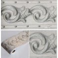 thumbnail image 2 of Cenefa de papel tapiz con diseño floral blanco 3D, despegable para pared, 10 cm x 16,4 pies, 2 of 4