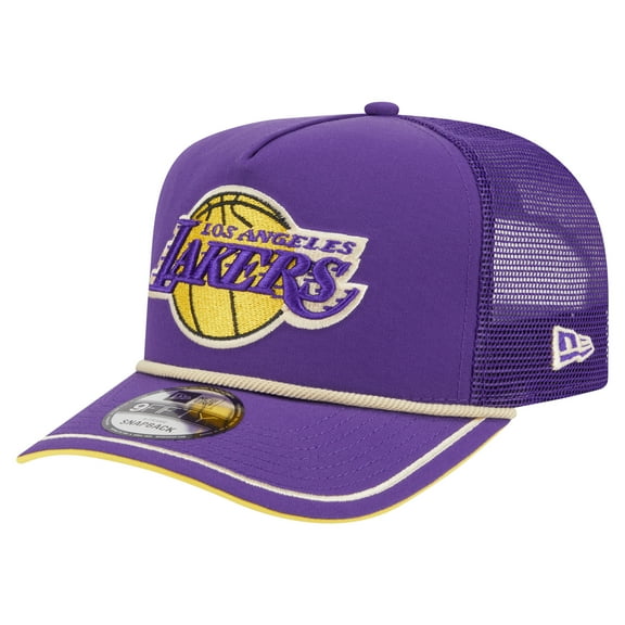 Men's New Era Purple Los Angeles Lakers Vintage Team Rope A-Frame 9FIFTY Snapback Hat
