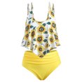 thumbnail image 4 of Aayomet Womens 2023 Fashion Stripes Print Lined Up Double Up Tankini Sets Swimsuits Bathing Suit Swimwear Women,White XL, 4 of 5