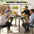 thumbnail image 3 of Outdoor Dining Table for 4, Rectangular Patio Table with Weather-Resistant HDPE Top and Rust-Resistant Metal Frame, 47.2"W x 35.4"D x 29.1"H, Black, for Garden and Deck, 3 of 7