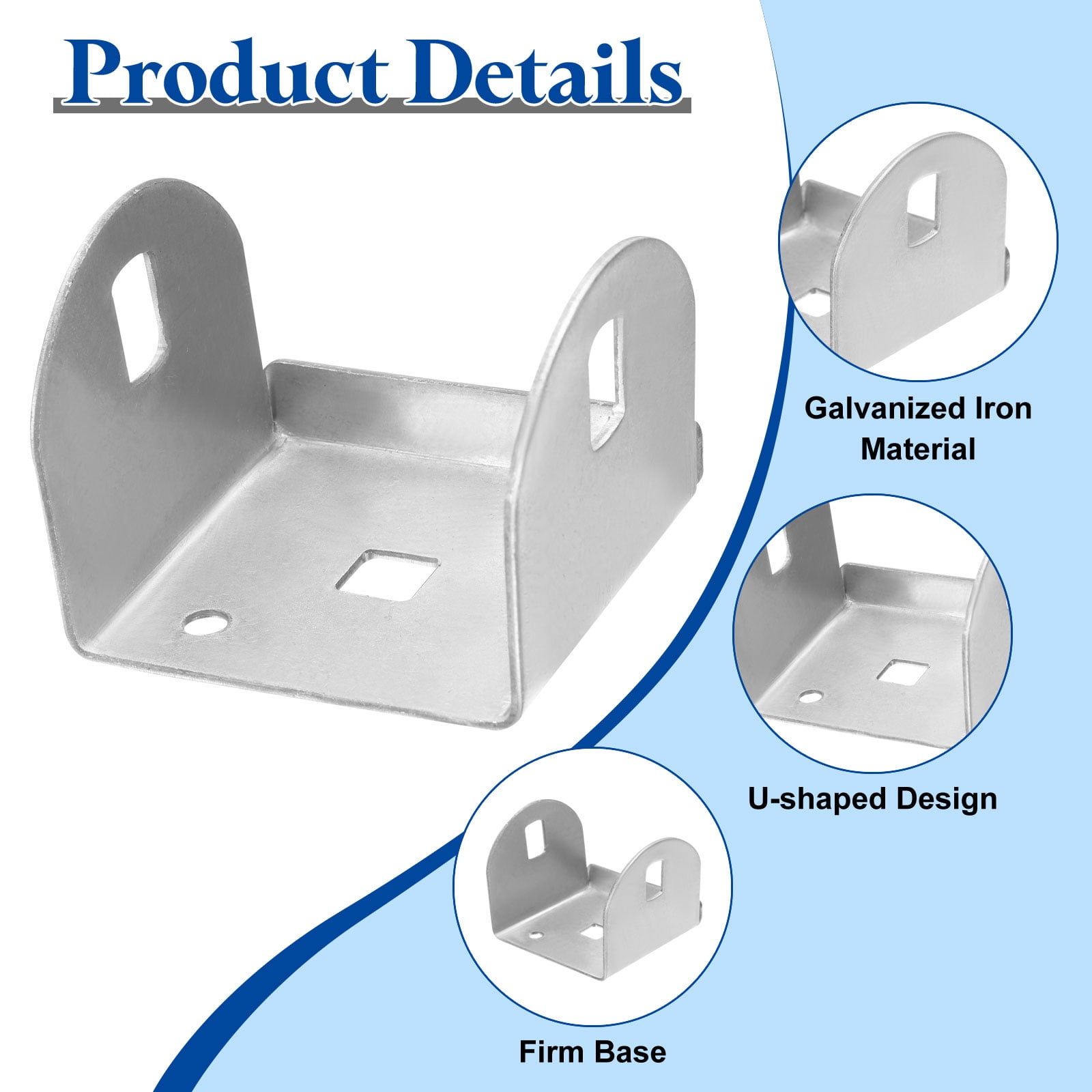 6pcs U Bracket for 2.17" Panels, 52x55x44mm Metal U Shaped Fasteners Brackets