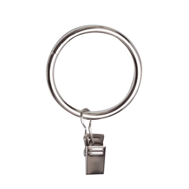 jesticaly 10 Pcs Rustproof Curtain Rings Home Decoration Shower Curtain Rings Clamps Drapery Clips Bath Curtain Rod Clips Window Accessoy Silver 3.5mm*35mm 1Set