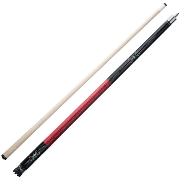 Viper Sinister 58" Billiard/Pool Cue, 2 Piece, Red and Black, 21 Ounce