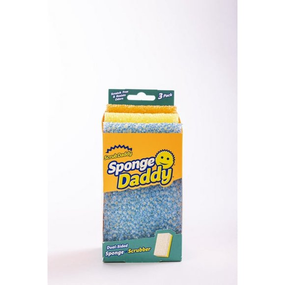Scrub Daddy Sponge Daddy Dual-Sided Non-Scratch, Multicolor, 3 Count Sponges, Sponge Daddy Dual-Sided Non-Scratch