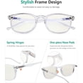 thumbnail image 3 of Eyekepper Spring Hinges Classic Retro Style Small Frame Computer Reading Glasses (Amber tinted lense, Transparent) +3.0, 3 of 7
