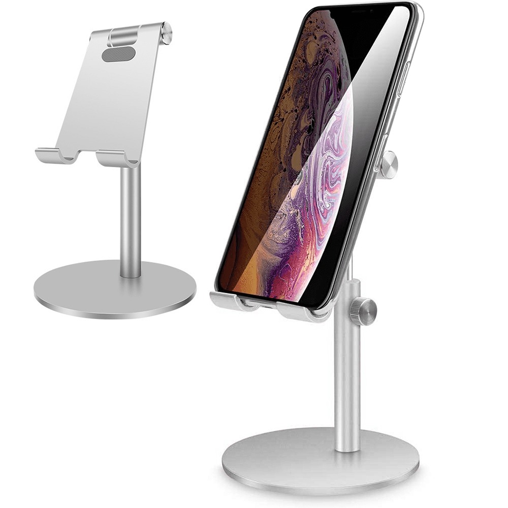 Aluminum iPad Mount Fits 4.5-13.5 Tablet/Phones Such as iPhone Samsung Switch 360 Swivel Angle Height Adjustable Cell Phone Holder for Desktop White AboveTEK Tablet Stand Holder iPad Kindle 