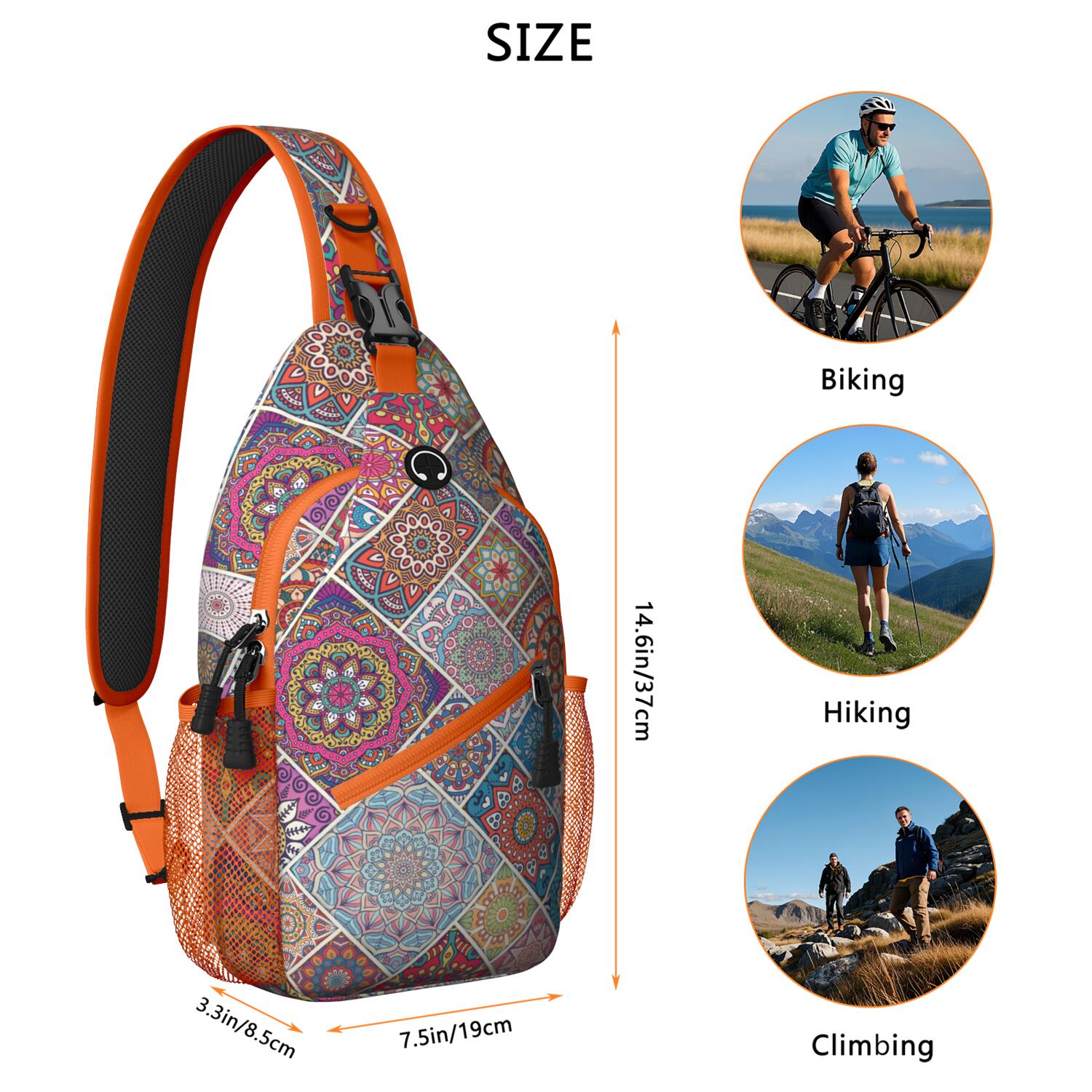 Rustic Home Decor Inspired Sling Bag Spacious Chest Bag for Commuters Artistic & Versatile