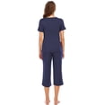 thumbnail image 4 of Conjunto de ropa de dormir para mujer Pantalones superiores con cuello en V sexy Pijamas modal Ropa de dormir, Azul, M sidaley  AP001684-07, 4 of 7