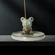 thumbnail image 4 of Quemador de incienso de cerámica, soporte para varillas, estatua de rana con recogedor de cenizas, soporte para incienso sosteniendo loto, 4 of 6