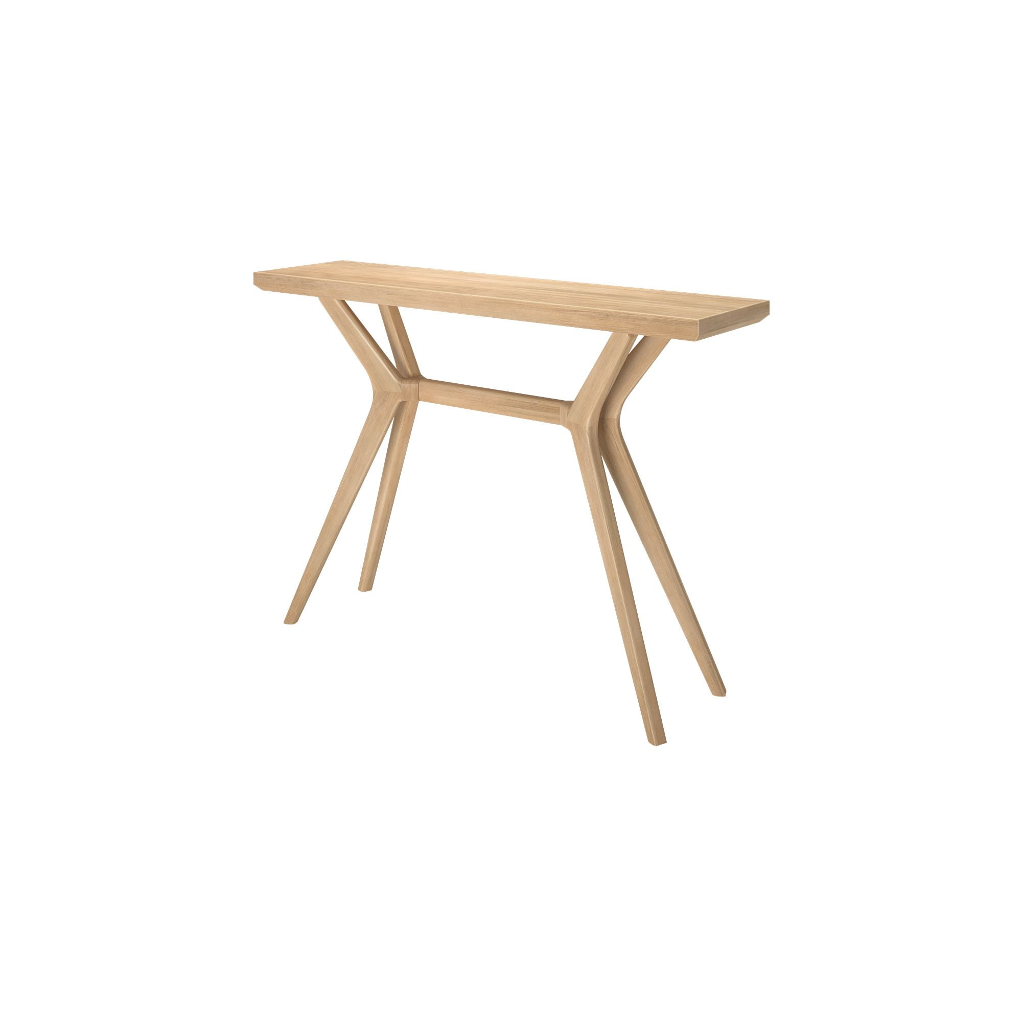 Plank+Beam Verso Console Table, 46 Inch Solid Wood Modern Sofa Table, Narrow Entryway Table for Hallway, Behind the Couch, Living Room, Foyer, Blonde