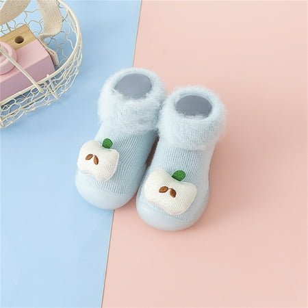 

ãYilirongyummã Baby Shoes Toddler Kids Baby Boys Girls Shoes First Walkers Thickened Warm Cute Cartoon Antislip Shoes Socks Shoes Prewalker