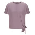 thumbnail image 6 of T Shirts for Women Summer Casual Loose Tee with Short Sleeves Womens Crewneck Side Drawstring Tops, 6 of 7