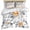 Yellow, variant on 3 Piece Blue Brown Spring Floral Duvet Cover Set Twin Size, Microfiber Comforter/Quilt Cover with Corner Ties and 2 Pillowcases, Summer Botanical Art All Season Soft Bedding with Zipper Closure